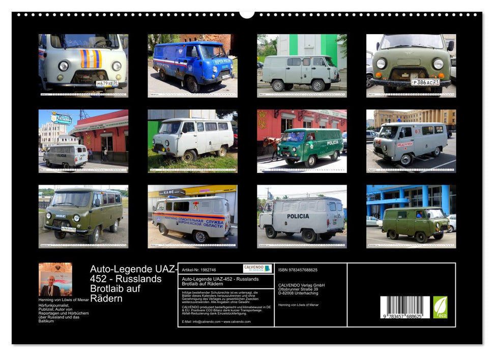 Auto-Legende UAZ-452 - Russlands Brotlaib auf Rädern (CALVENDO Premium Wandkalender 2026)