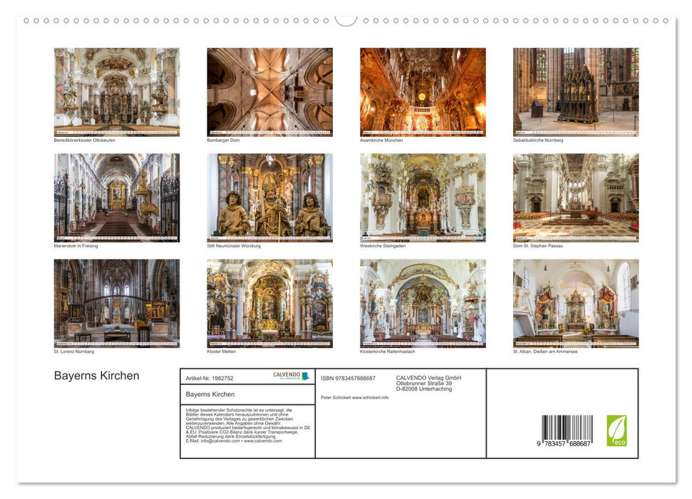 Bayerns Kirchen (CALVENDO Premium Wandkalender 2026)