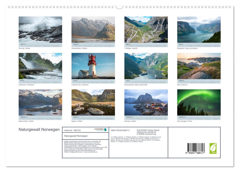 Naturgewalt Norwegen (CALVENDO Premium Wandkalender 2026)