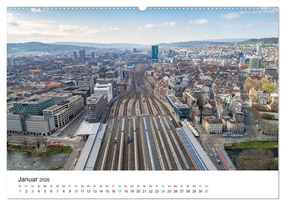 Luftbildkalender Zürich (CALVENDO Wandkalender 2026)