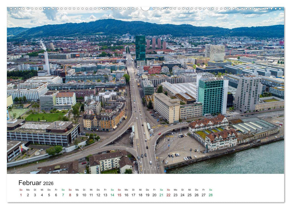Luftbildkalender Zürich (CALVENDO Wandkalender 2026)