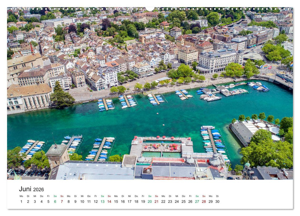 Luftbildkalender Zürich (CALVENDO Wandkalender 2026)