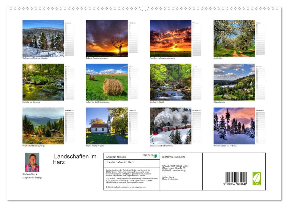 Landschaften im Harz (CALVENDO Premium Wandkalender 2026)