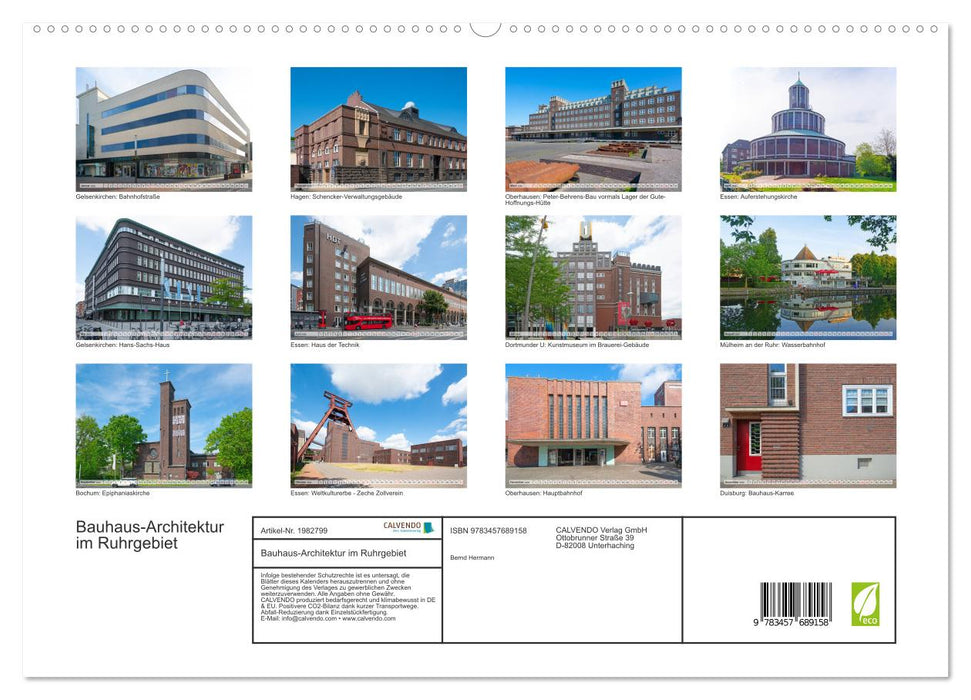 Bauhaus-Architektur im Ruhrgebiet (CALVENDO Premium Wandkalender 2026)