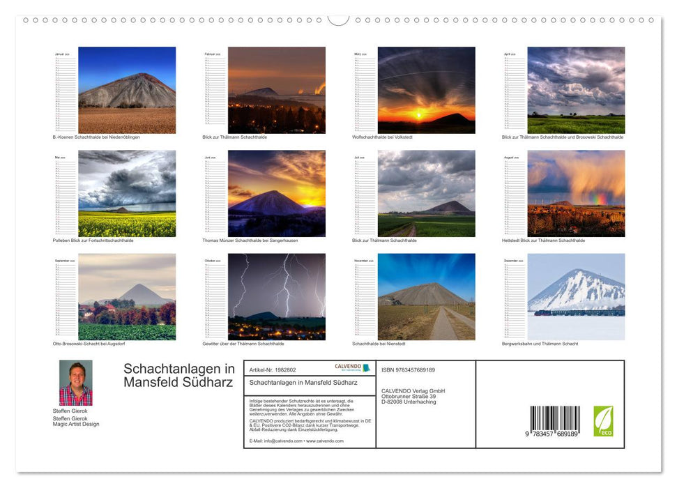 Schachtanlagen in Mansfeld Südharz (CALVENDO Premium Wandkalender 2026)