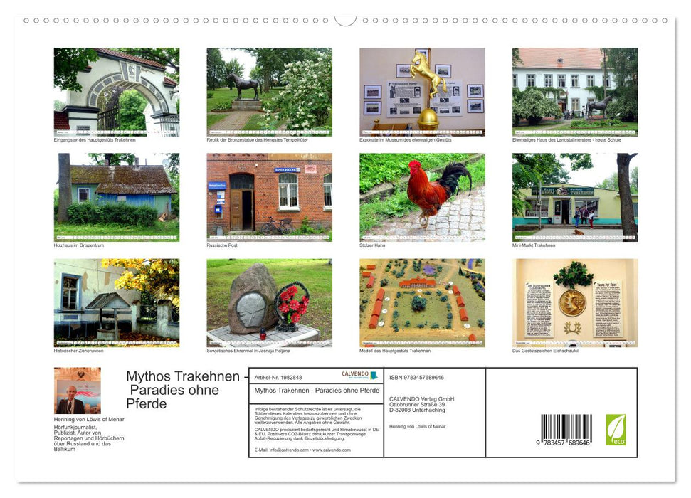Mythos Trakehnen - Paradies ohne Pferde (CALVENDO Premium Wandkalender 2026)
