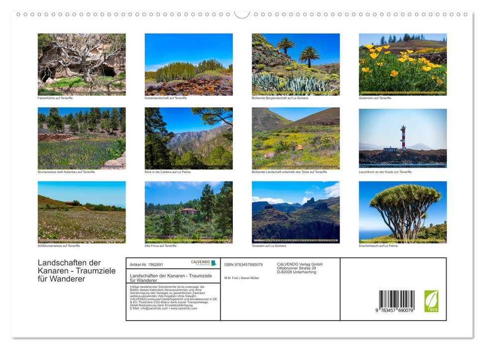Landschaften der Kanaren - Traumziele für Wanderer (CALVENDO Premium Wandkalender 2026)
