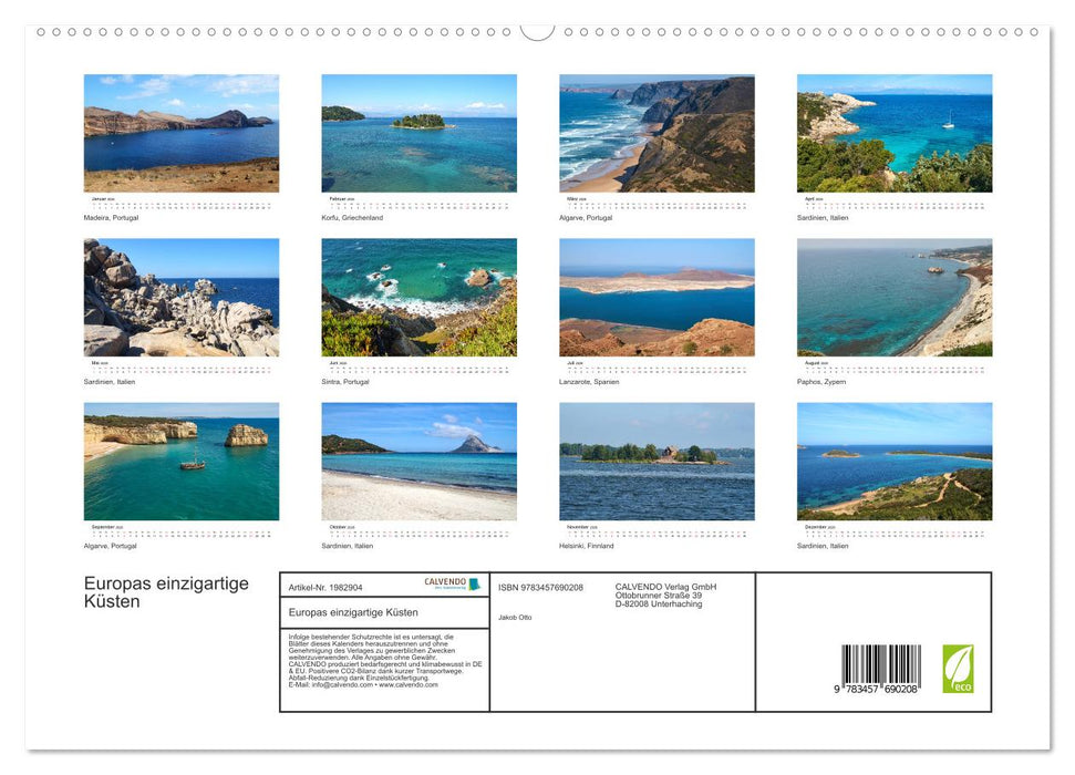 Europas einzigartige Küsten (CALVENDO Premium Wandkalender 2026)
