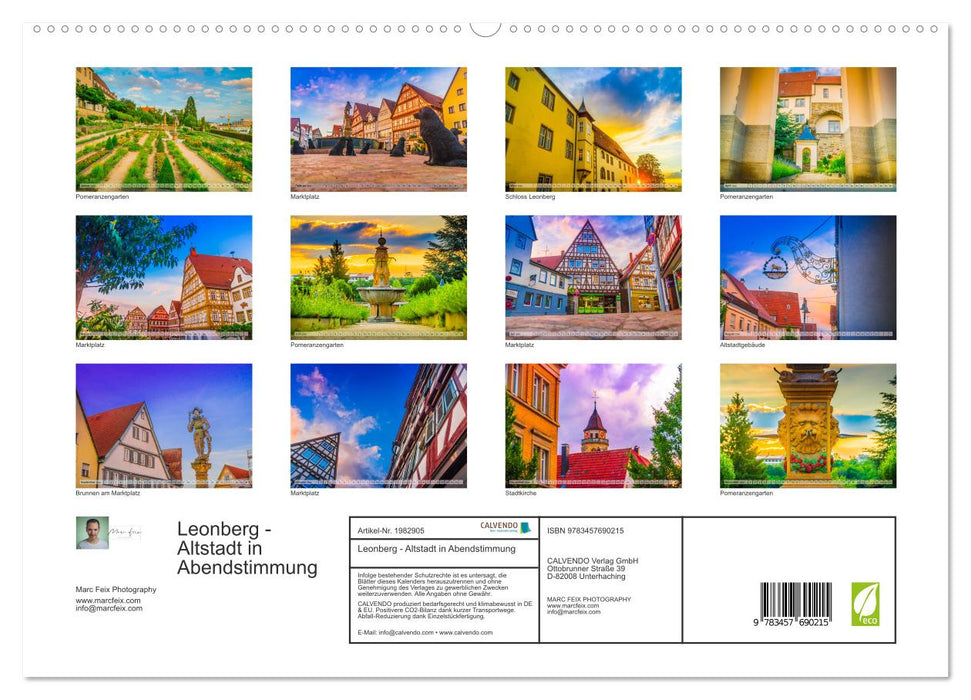 Leonberg - Altstadt in Abendstimmung (CALVENDO Premium Wandkalender 2026)