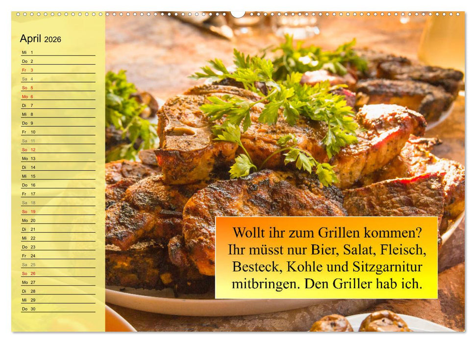Auftragsgriller für effektive Fettverbrennung! Denn Grillsaison ist immer! (CALVENDO Wandkalender 2026)