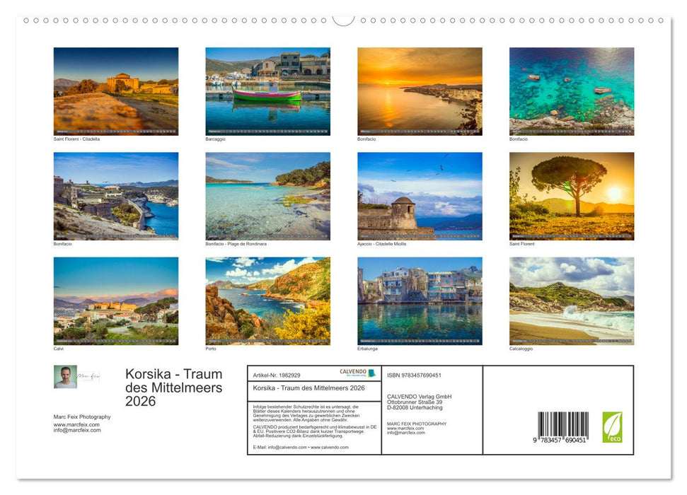 Korsika - Traum des Mittelmeers 2026 (CALVENDO Premium Wandkalender 2026)