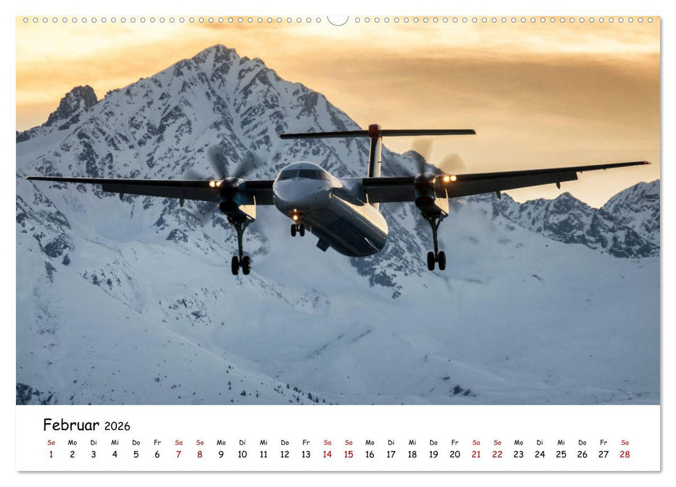 Flugzeuge in beeindruckender Kulisse (CALVENDO Wandkalender 2026)