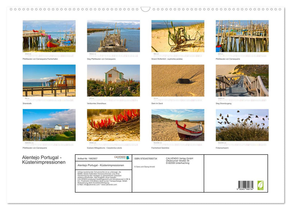 Alentejo Portugal - Küstenimpressionen (CALVENDO Wandkalender 2026)