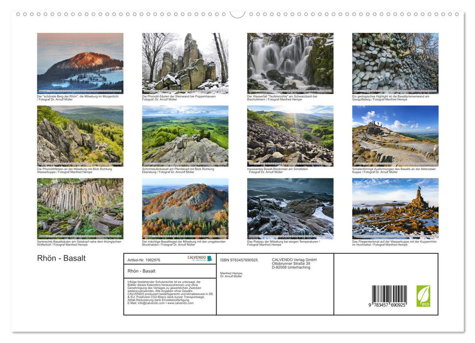 Rhön - Basalt (CALVENDO Premium Wandkalender 2026)