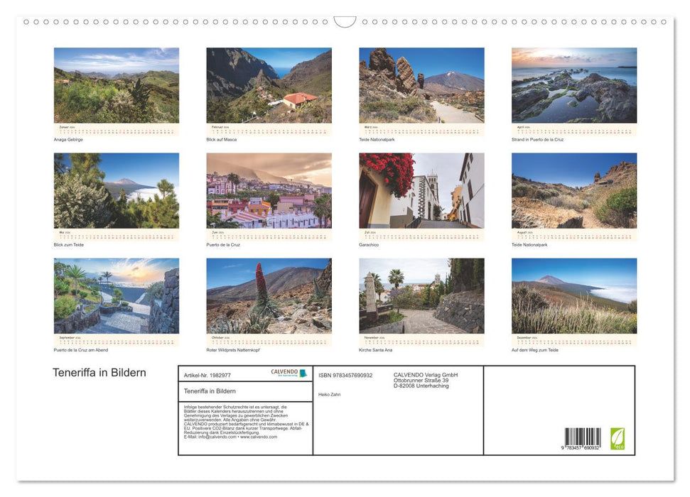Teneriffa in Bildern (CALVENDO Wandkalender 2026)