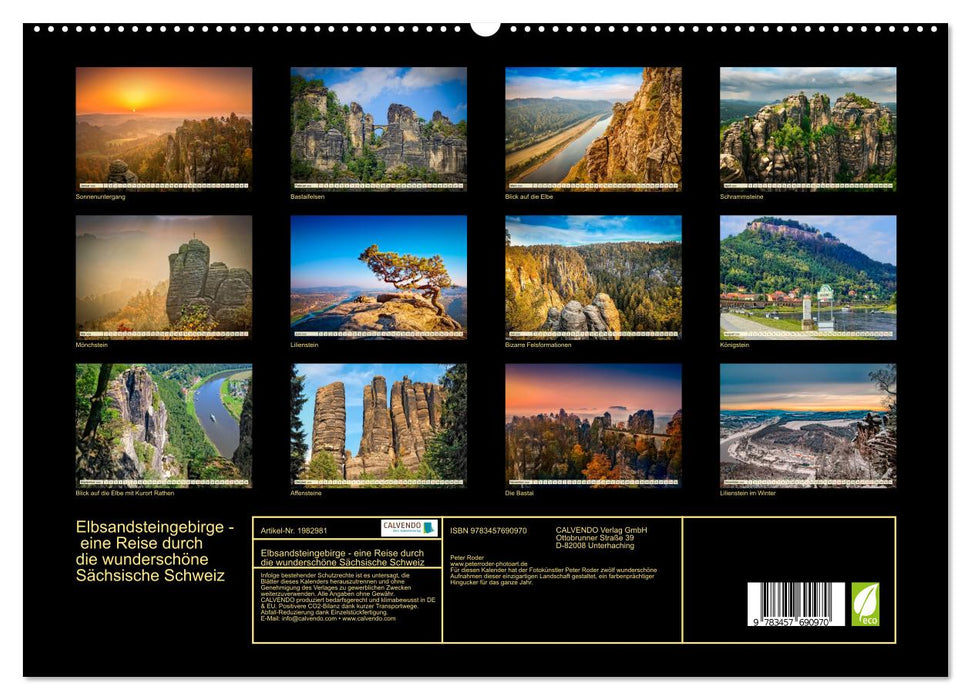 Elbsandsteingebirge - eine Reise durch die wunderschöne Sächsische Schweiz (CALVENDO Premium Wandkalender 2026)
