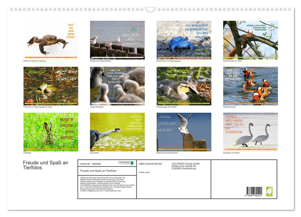 Freude und Spaß an Tierfotos (CALVENDO Wandkalender 2026)