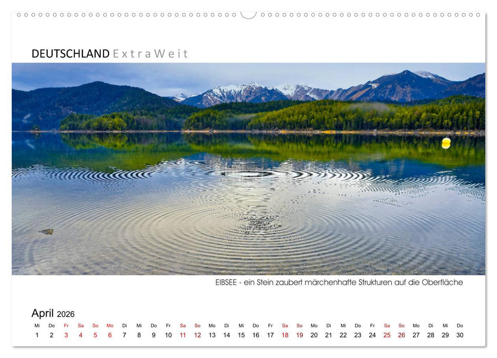 Weißblaue Impressionen vom Eibsee (CALVENDO Premium Wandkalender 2026)