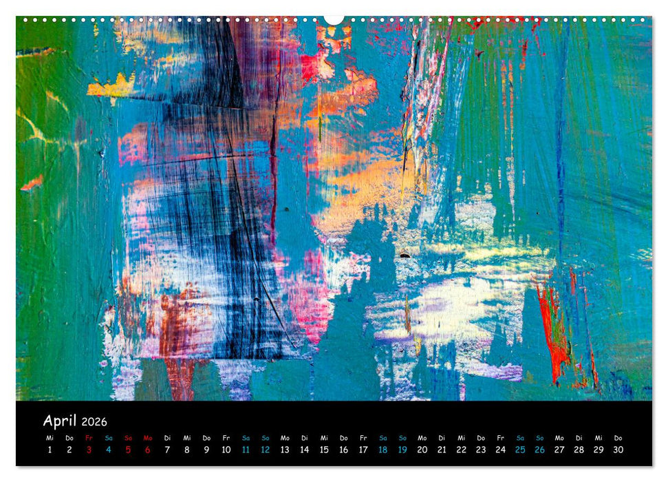 Abstraktes - Harmonie des Zufalls in Formen und Farben (CALVENDO Premium Wandkalender 2026)