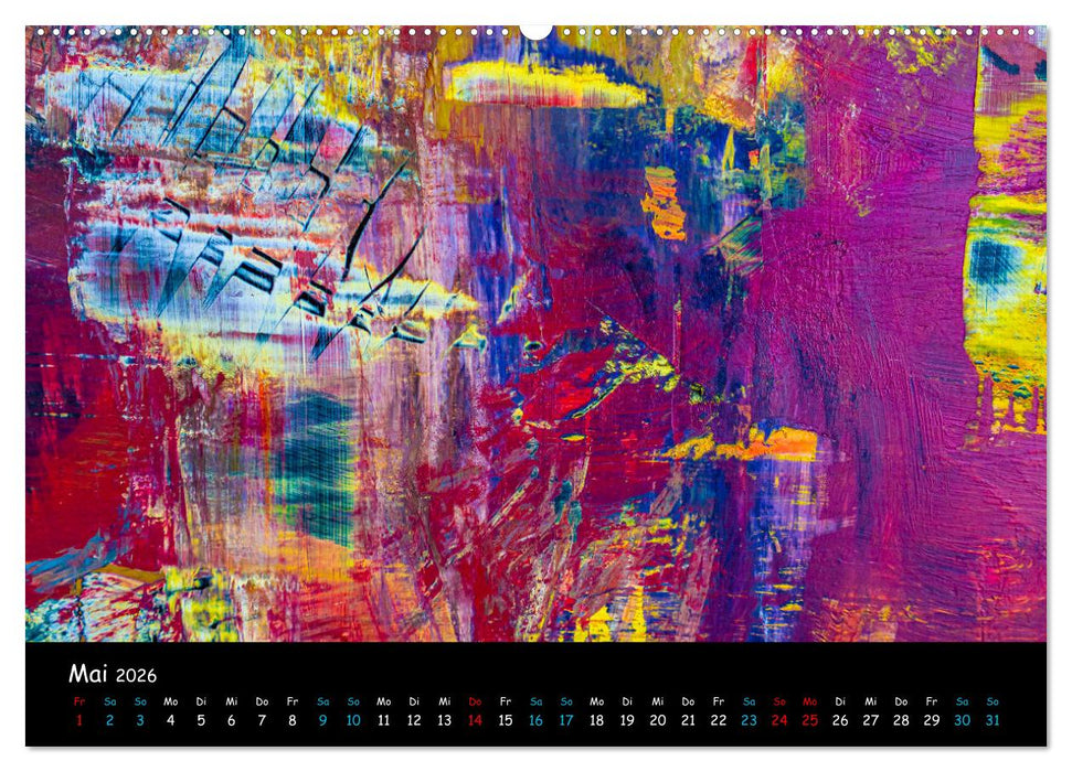 Abstraktes - Harmonie des Zufalls in Formen und Farben (CALVENDO Premium Wandkalender 2026)