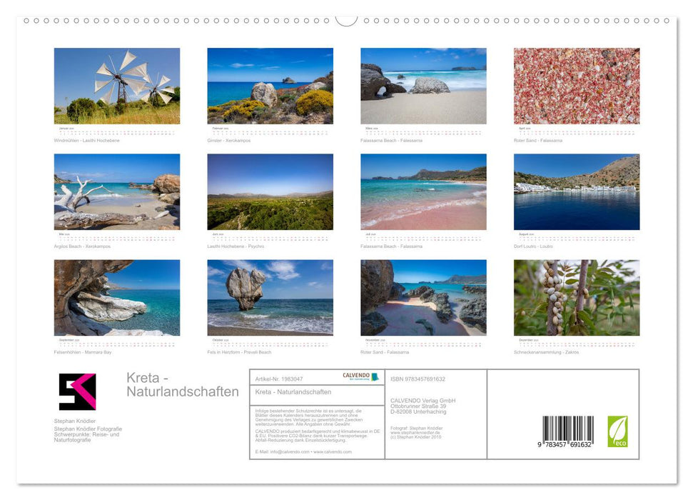 Kreta - Naturlandschaften (CALVENDO Premium Wandkalender 2026)