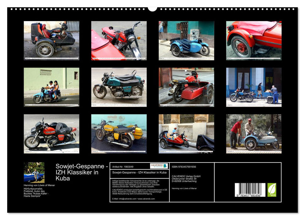 Sowjet-Gespanne - IZH Klassiker in Kuba (CALVENDO Premium Wandkalender 2026)