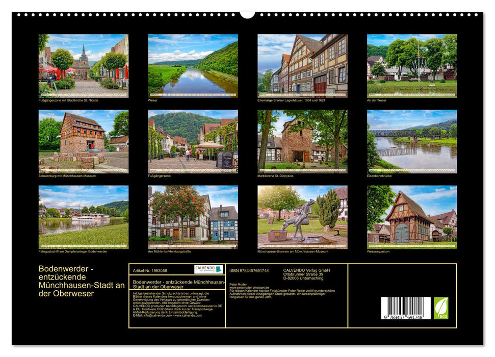 Bodenwerder - entzückende Münchhausen-Stadt an der Oberweser (CALVENDO Premium Wandkalender 2026)