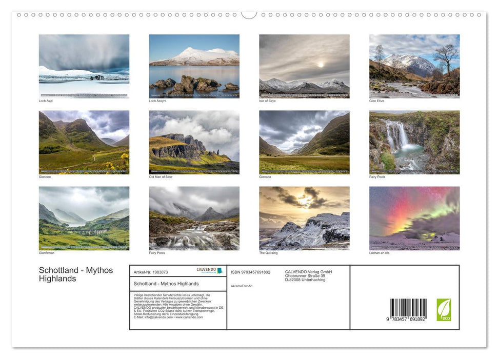 Schottland - Mythos Highlands (CALVENDO Premium Wandkalender 2026)