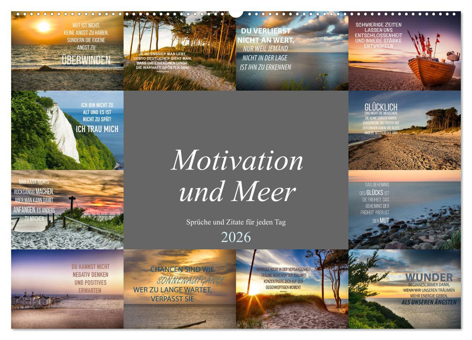 Motivation und Meer (CALVENDO Wandkalender 2026)