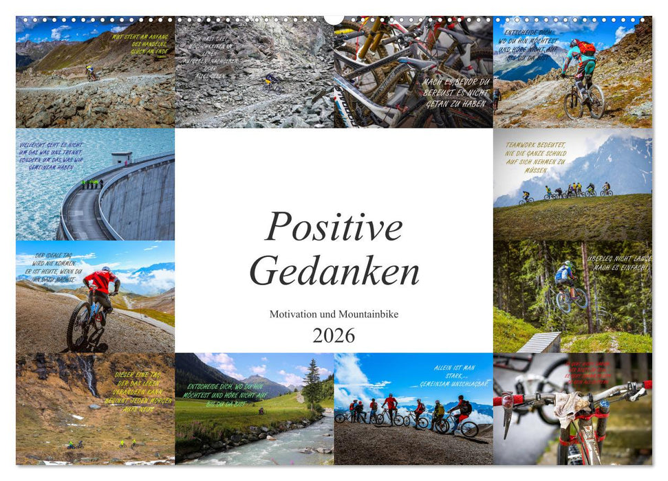Positive Gedanken - Motivation und Mountainbike (CALVENDO Wandkalender 2026)