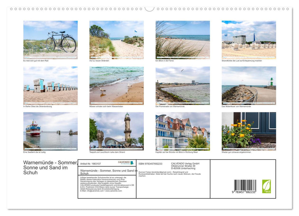 Warnemünde - Sommer, Sonne und Sand im Schuh (CALVENDO Premium Wandkalender 2026)