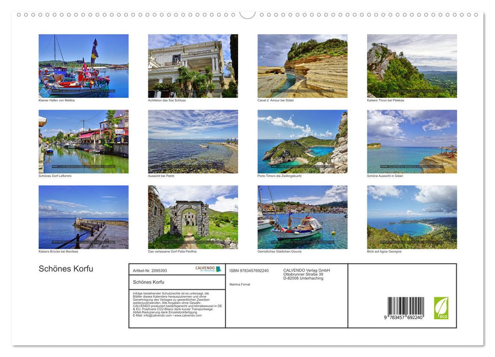 Schönes Korfu (CALVENDO Premium Wandkalender 2026)