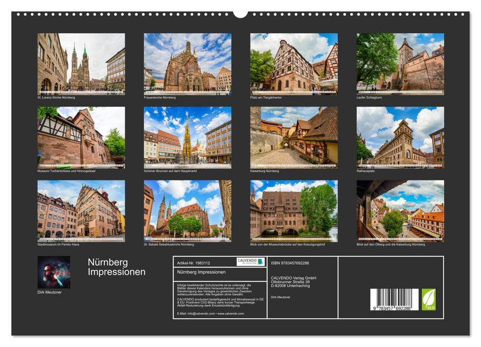 Nürnberg Impressionen (CALVENDO Premium Wandkalender 2026)