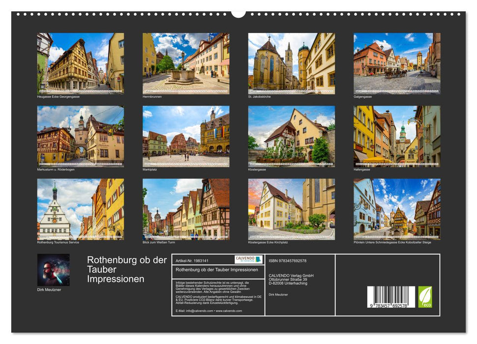 Rothenburg ob der Tauber Impressionen (CALVENDO Premium Wandkalender 2026)