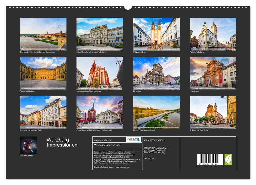Würzburg Impressionen (CALVENDO Premium Wandkalender 2026)