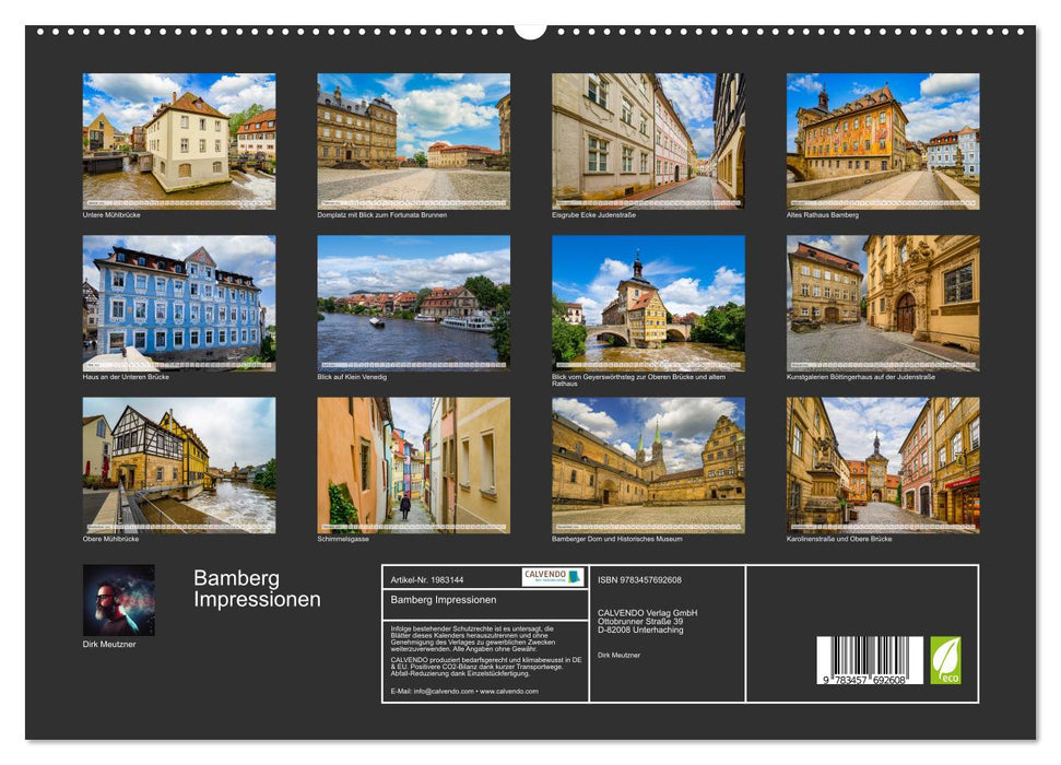 Bamberg Impressionen (CALVENDO Premium Wandkalender 2026)