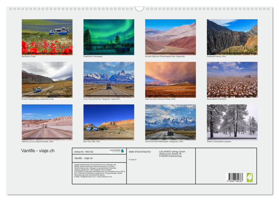 Vanlife - viaje.ch (CALVENDO Wandkalender 2026)