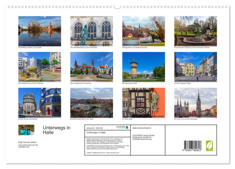 Unterwegs in Halle (CALVENDO Premium Wandkalender 2026)