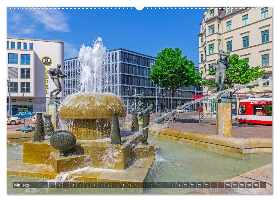Unterwegs in Halle (CALVENDO Premium Wandkalender 2026)