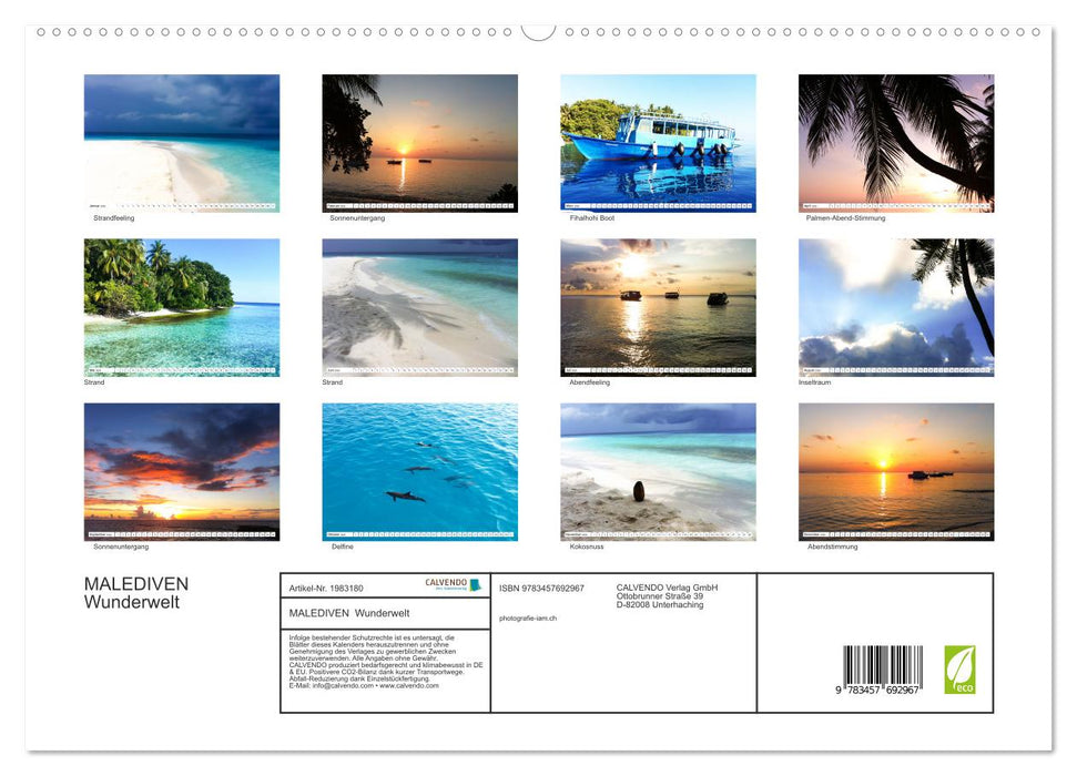 MALEDIVEN Wunderwelt (CALVENDO Premium Wandkalender 2026)