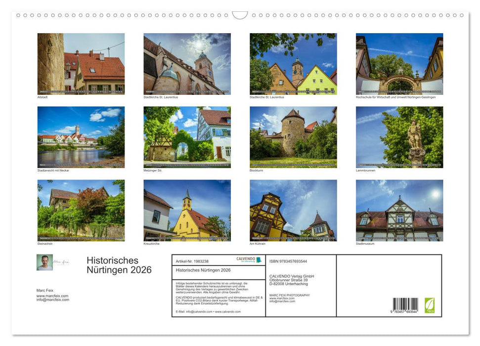 Historisches Nürtingen 2026 (CALVENDO Wandkalender 2026)