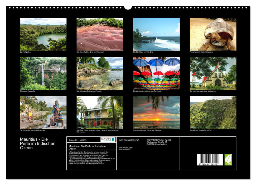 Mauritius - Die Perle im Indischen Ozean (CALVENDO Premium Wandkalender 2026)