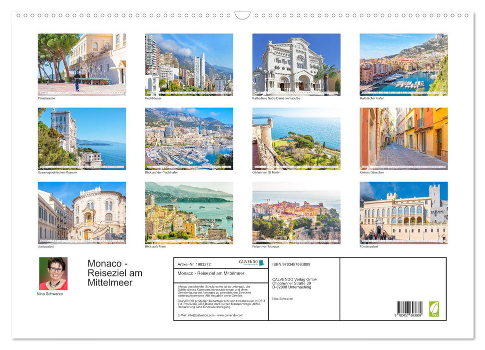 Monaco - Reiseziel am Mittelmeer (CALVENDO Wandkalender 2026)