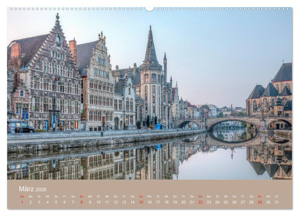 Brügge und Gent, eine Fotoreise durch die zwei Perlen Flanderns. (CALVENDO Premium Wandkalender 2026)