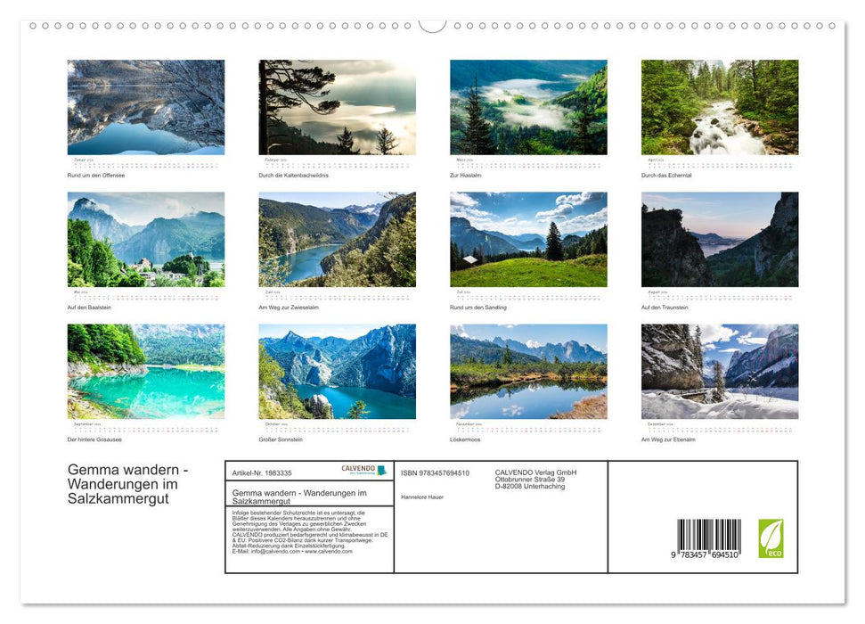 Gemma wandern - Wanderungen im Salzkammergut (CALVENDO Premium Wandkalender 2026)