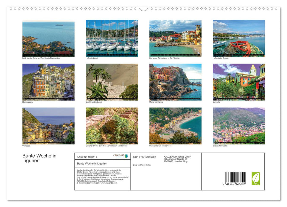 Bunte Woche in Ligurien (CALVENDO Premium Wandkalender 2026)
