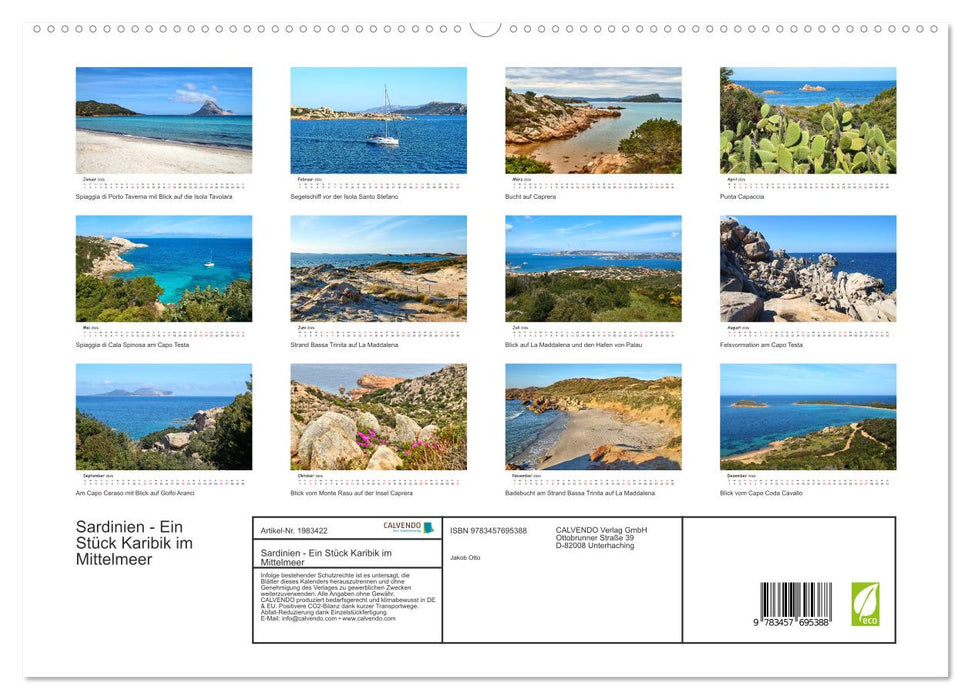 Sardinien - Ein Stück Karibik im Mittelmeer (CALVENDO Premium Wandkalender 2026)
