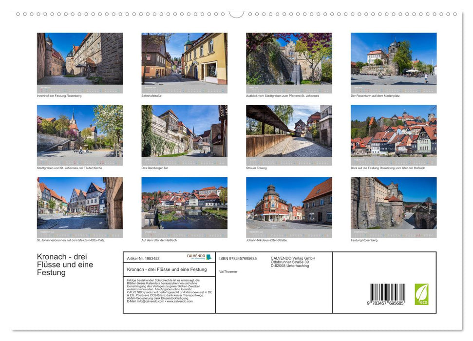 Kronach - drei Flüsse und eine Festung (CALVENDO Premium Wandkalender 2026)