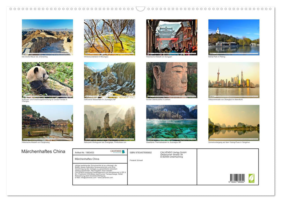 Märchenhaftes China (CALVENDO Wandkalender 2026)
