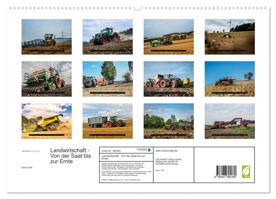 Landwirtschaft - Von der Saat bis zur Ernte (CALVENDO Premium Wandkalender 2026)